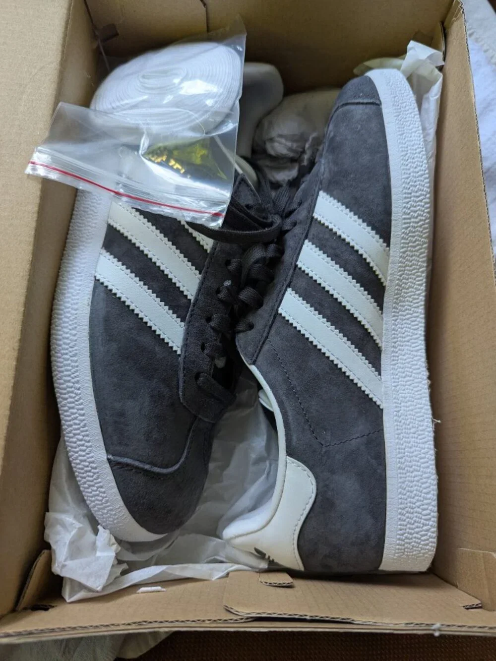 Dark Grey Suede Adidas Gazelle Mens 5